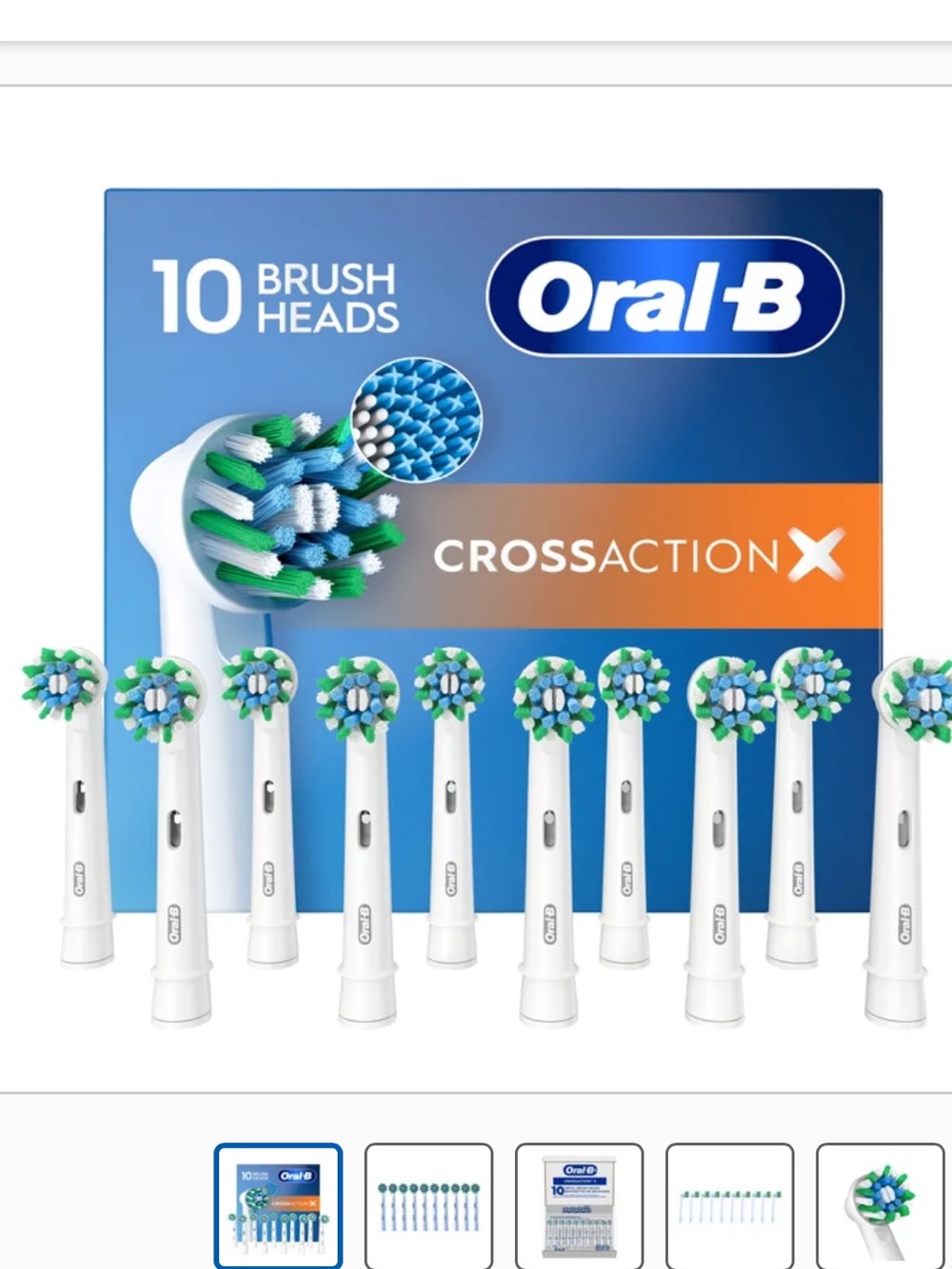 Oral-B CrossAction Electric Toothbrush Replacement Brush Heads (10 ct.) new